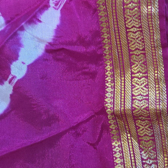 Pink and White Tie-Dye Wrap Skirt - Picture 3 of 3